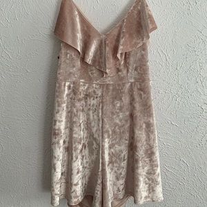 Urban Outfitters Pink Crushed Velvet Romper